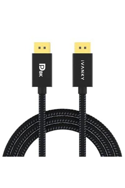 IVANKY كابل DisplayPort 8K معتمد من VESA، إصدار 1.4، بطول 2 متر، يدعم HDR