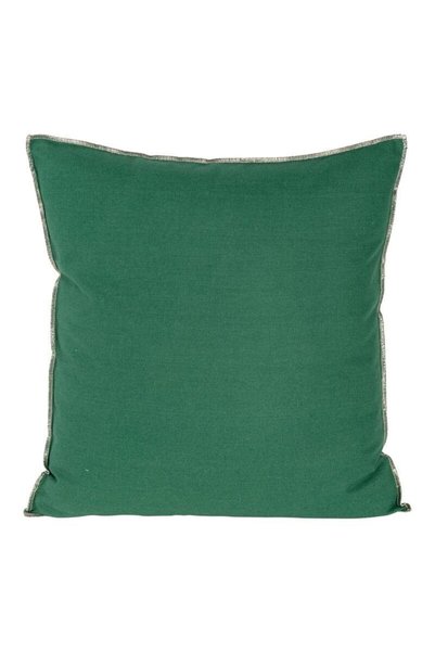 Eurofirany Fata de perna decorativa Len-4 45x45 verde inchis cu fir de aur