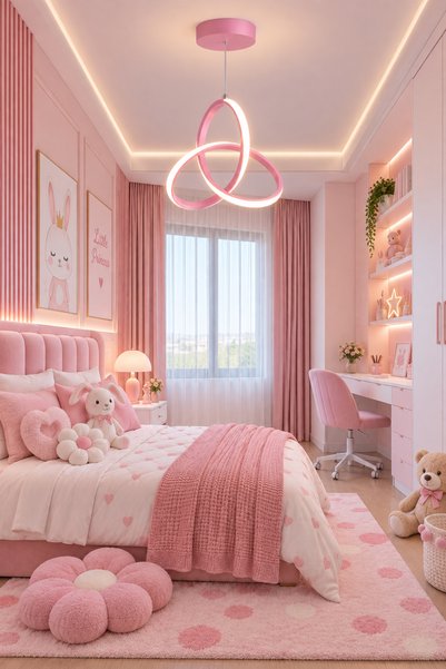 Elektroyou Asya Pembe Modern Ultra Beyaz Ledli Sarkıt Ledli Avize