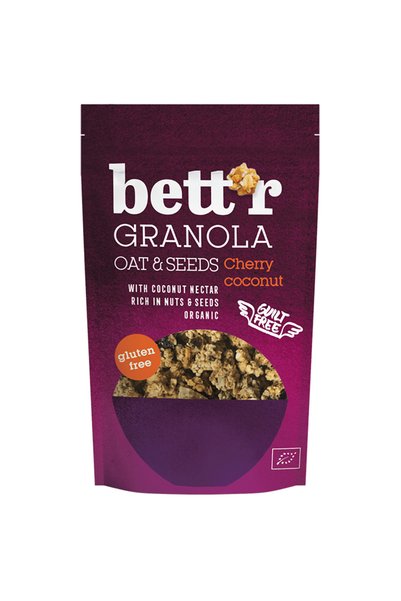 BETTR Granola Bio cu Ovaz si Seminte Fructe de Padure si Cocos Fara Gluten 300 g