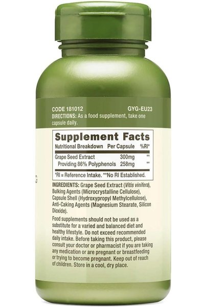 G.N.C GNC Herbal Plus Grape Seed Extract Supplement (300mg)