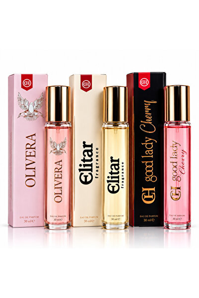 Chatler Set 3 Parfumuri de Damă Chatler, OlivERA + Elitar + Good Lady Cherry, Eau de Parfum, 3 x 30 ml