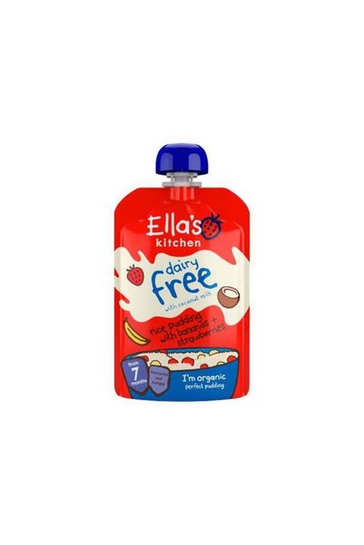 ELLA'S Bio Budinca De Orez Cu Banane, Capsuni Si Vanilie, 7+ luni, 80G