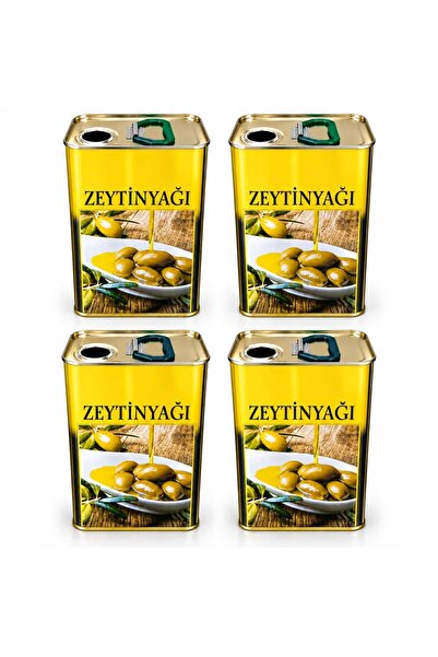 Genel Markalar 4 ADET 3lt Boş Baskılı Laklı Zeytinyağı/Bal Tenekesi Kapaklı