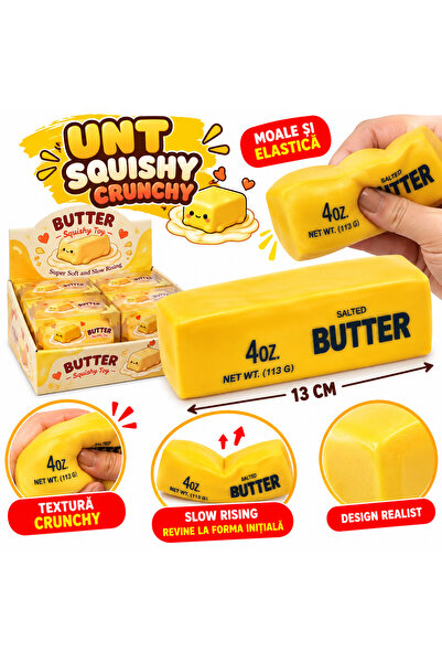 SHOP LIKE A PRO Jucărie Antistres Unt Squishy Crunchy, Moale și Elastică, Slo...