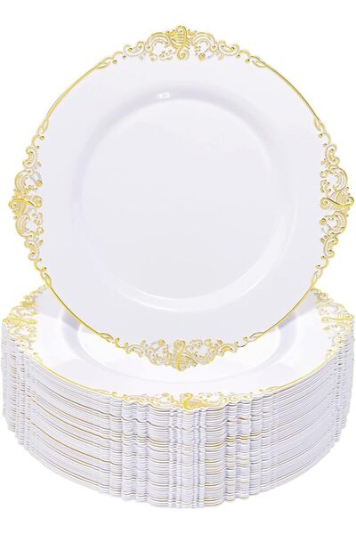 NALACAL 50PCS Compartment Paper Plates, 10.25 Inch Disposable Divider Plates ...