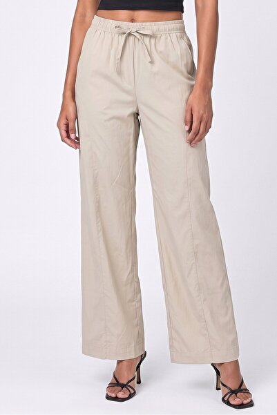 Threadbare Women Regular Fit Solid Wide Leg Pants, Stone