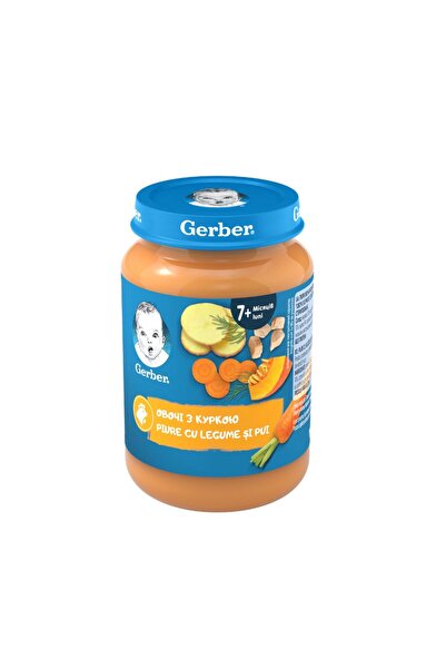 GERBER Piure cu legume si pui, 190 g,