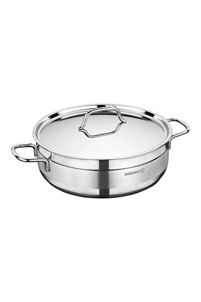 KORKMAZ Saute pan, stainless steel, with lid, 28cm / 5.5L, "Alfa" -