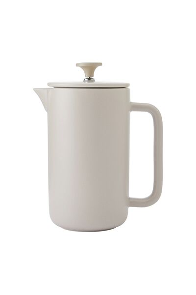 La Cafetière French Press cafetière, ceramic, 1 L, "Arezzo", Latte –