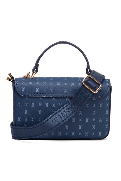 Tergan Navy Blue Print Women's Handbag - S26K1Pr09154-T1F