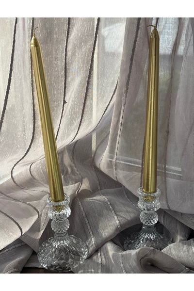 OME Set 2 suporturi decorative din sticlă transparentă pentru lumânari
