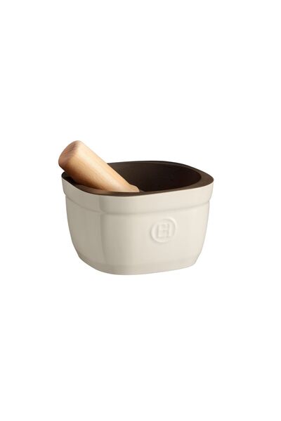 Emile Henry Mortar with pestle, ceramic, 16 cm, Clay -