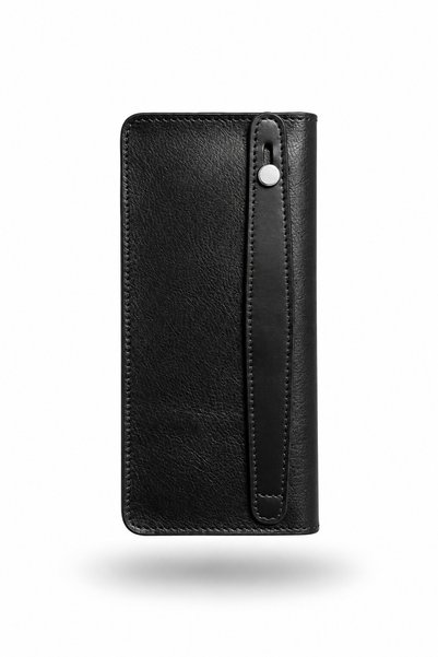 SANAT LEATHER Alba - Telefon Bölmeli Hakiki Deri Cüzdan - Mıknatıslı Ve El Bantlı, Unisex 18,5 cm x 9cm