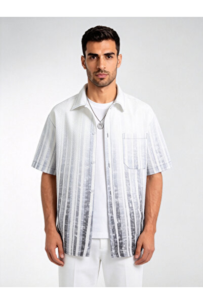 Take Two By Styli Men Beige Tie-Dye Casual Shirt