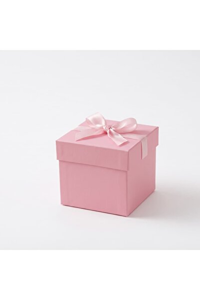 ELdepo Cutie cadou, Roz, cu panglică de satin, Ambalaj practic pentru cadouri și accesorii, Mărimea M, 15x15x15 cm