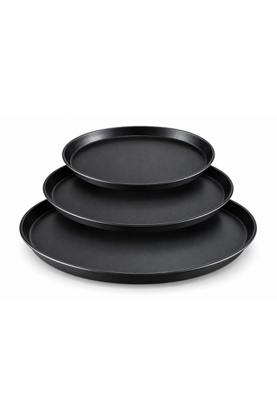 Primo Plus 3-Piece Non-Stick Round Pizza Pan Set – 29cm, 32cm & 35cm Baking T...