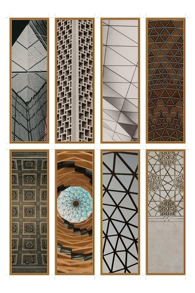 OEM Semne de Carte Set de 8 cu tematica modele geometrice, Design Modern, Car...