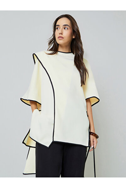 Take Two By Styli Beige Pullover with Black Trim