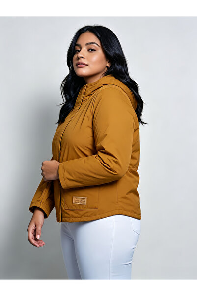 Take Two By Styli Plus Size Hooded Zip-Up Jacket with Pockets