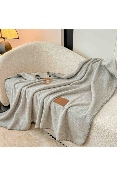 JOJO HOME Patura Multifunctionala cu Capse 100x140 cm, Patura si Sal 2 in 1, Textura Casmir Artificial