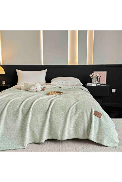 JOJO HOME Patura cu textură fină de cașmir artificial, 200x230cm, uni, cu gea...