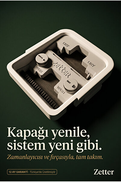 Zetter Mop Kovası Yedek Kapak Fırçalı ve Zamanlayıcılı - Mop Temizlik Seti il...