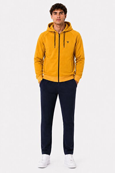 TRENDHİLL Men's Hooded Tracksuit Set Mustard-210