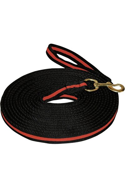 Type-C Lesa lungă de dresaj pentru cai Covalliero Soft, Lungime 8 m, Negru/Ro...