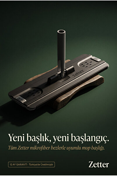 Zetter Yedek Mop Başlığı Tablet Mop Tablası 33,5x12 cm - Mop Temizlik Seti il...