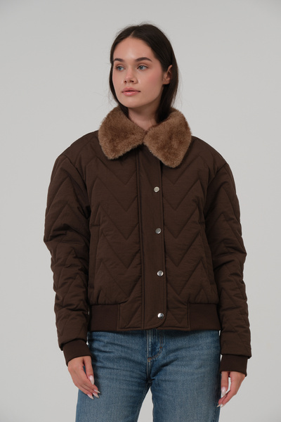 PIQUE Women's Coats Women's Coat with Detachable Fur Detail