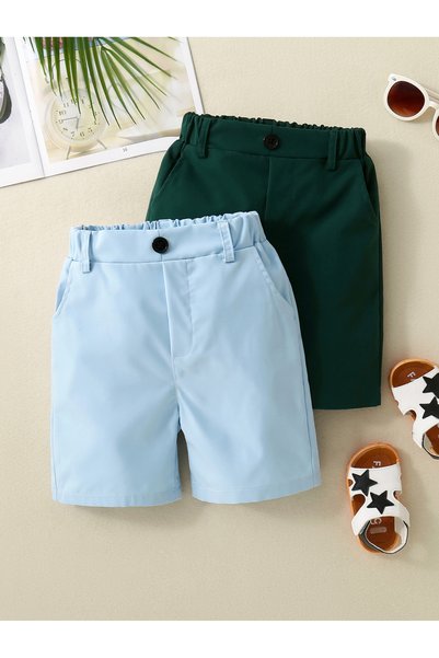Take Two By Styli Boys Multi-Pack High-Rise Shorts - Pack of 2