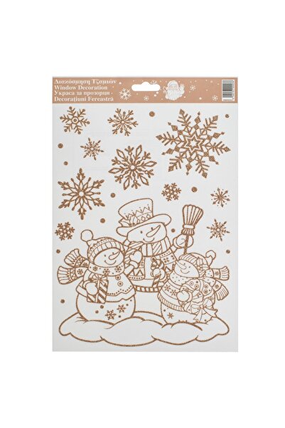 DD SHOP Autocolante Decorative de Craciun Oameni de Zapada cu Glitter Sampani...