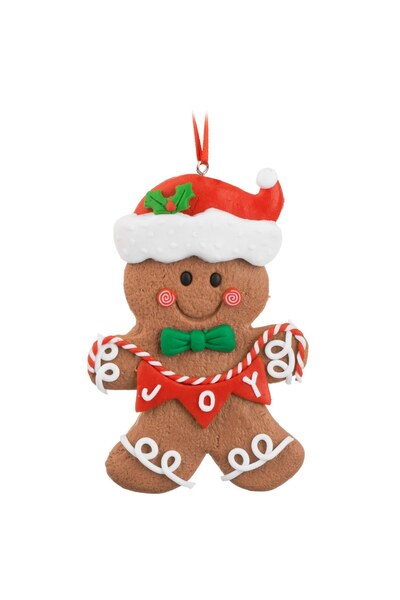 DD SHOP Ornament Brad de Craciun Figurina Om de Turta Dulce cu Caciulita 7x10cm