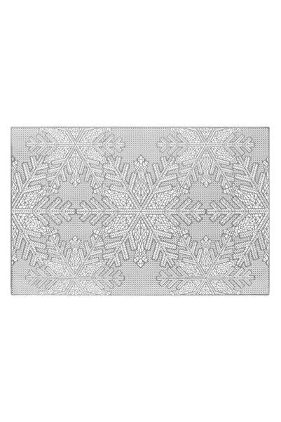 DD SHOP Suport Farfurie de Craciun PVC Fulgi Arginti 45x30cm - Suporturi Deco...
