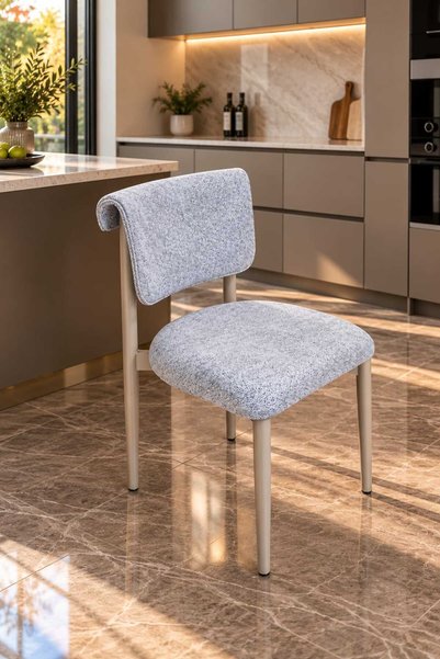Tool AKSESUAR T-8078 TOLEDO AÇIK GRİ SANDALYE 4 ADET MUTFAK SANDALYESİ SALON ...