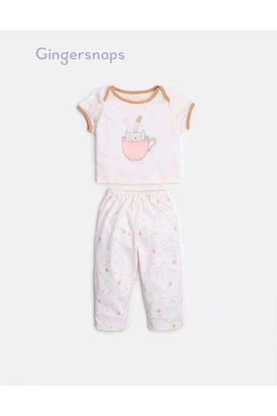 Gingersnaps Girls Printed Top and Pants Set