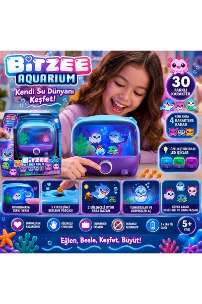 Cici Oyuncak Bitzee Aquarium İnteraktif Dijital Akvaryum 30 Farklı Sanal Kara...