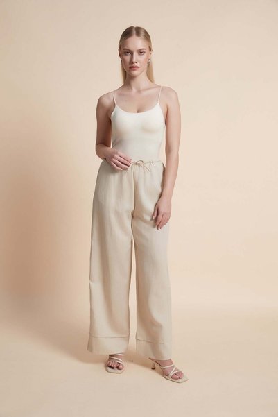 Yola Women's Plain Wide-Leg Long Trousers