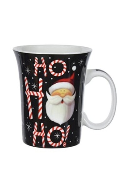 DD SHOP Cana de Craciun New Bone Neagra Fulgi Albi Mos Craciun "HoHoHo" 310ml