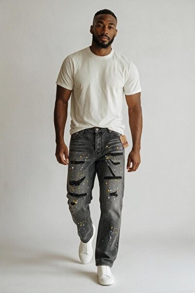 Urban Collection Pantaloni din denim pictați Urbancollection