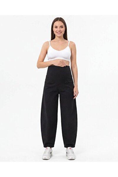 BIG LESSON Pantaloni Bagi cu picior larg, cu bandă elastică pentru abdomen și...