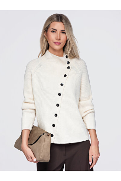 OMBRE Damenpullover, Schlichtes Design, Asymmetrische Vorderseite OW-SW-E0014...
