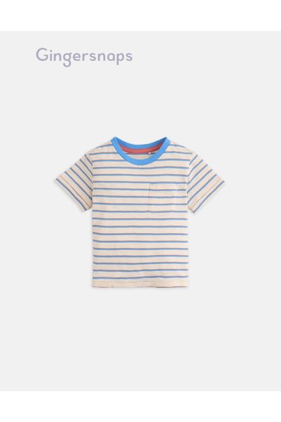 Gingersnaps Baby Boys' Striped T-Shirt with Chest Pocket