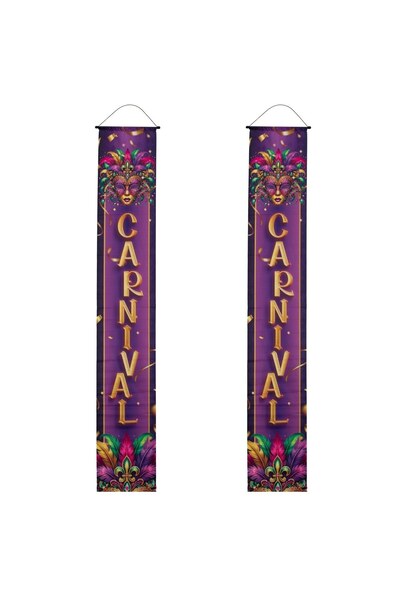 DD SHOP Banner Mov Carnival cu Masti 30x180cm - 2buc - Accesorii Petrecere Ha...