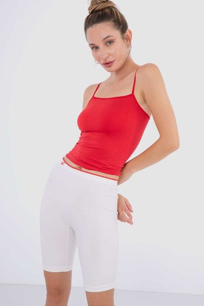 CARINA Cotton Color-Trim Athletic Shorts