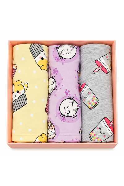 Tudekids TUDE KİDS KIZ ÇOCUK İÇ ÇAMAŞIRI 9-10 YAŞ 3'LÜ BOXER SETİ