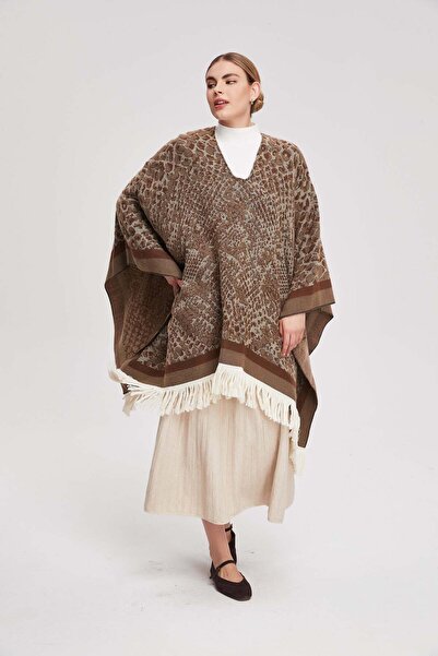 Livia Long Patterned Poncho