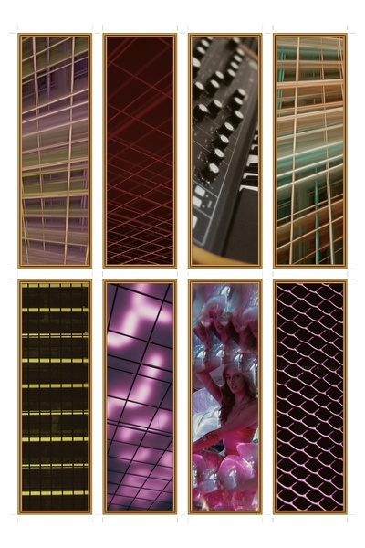 OEM Set 8 Semne de Carte Grid Sintetic Retro, Design Anii 80, Carton Premium Mat