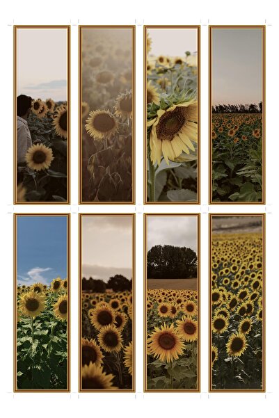 OEM Set 8 Semne de Carte cu Tema Câmp de Floarea Soarelui, Design Floral, Hâr...